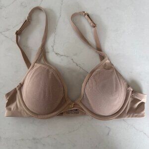 Thirdlove Uplift Plunge Bra Nude Buff Underwire 32B Mesh Pushup 24/7 32B